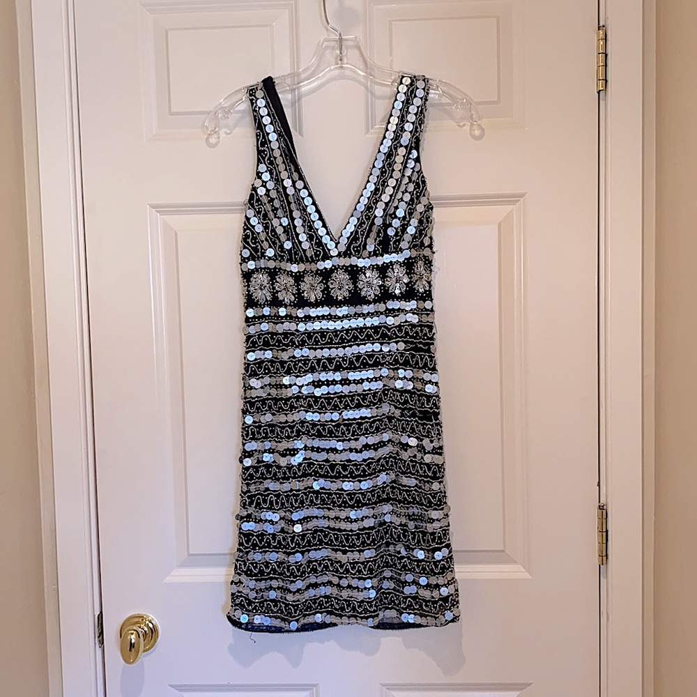 Adrianna Papell mini beaded dress